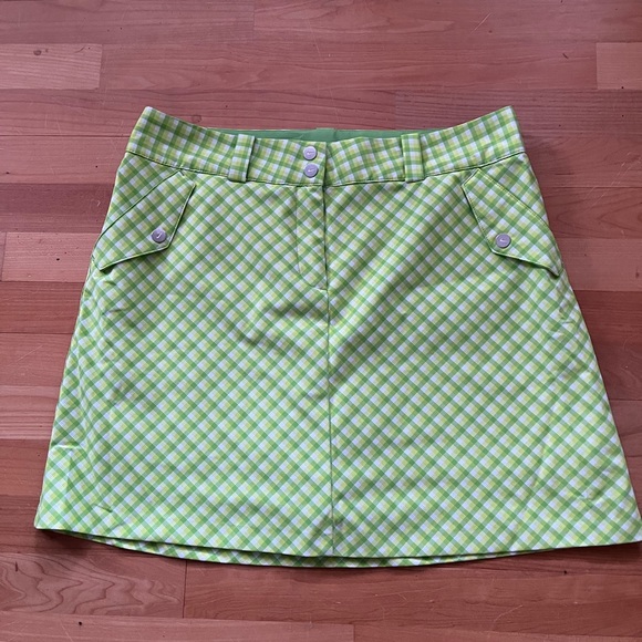 Nike golf skirt green&yellow plaid size 12 - Picture 2 of 7